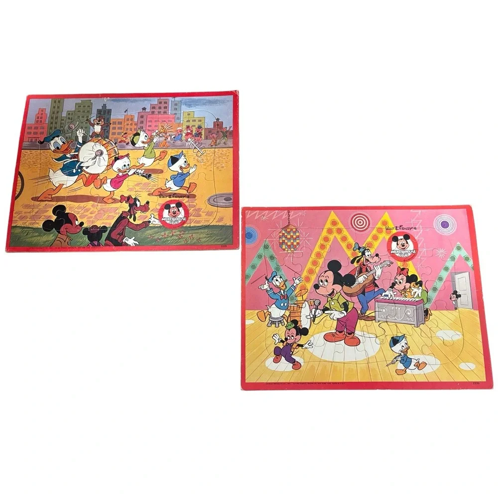 Vintage Walt Disney's Mickey Mouse Club Puzzles by JAYMAR Parade Band Retro 60's